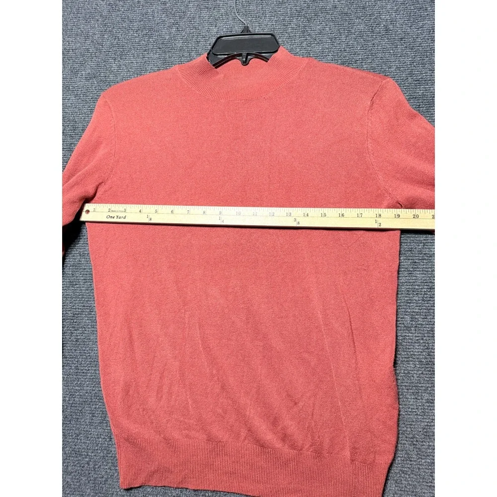 Skies Are Blue Mock Neck Sweater Womens‎ Medium Coral Excellent Gold Button Cuff